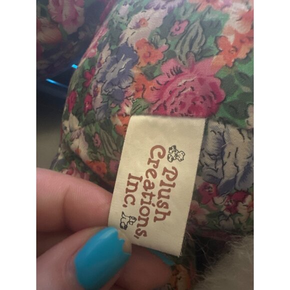 Vintage Plush Creations Inc. 1992 Cat Doll In Floral pajamas With Mouse Slippers - Picture 5 of 6